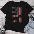 愛国的 アメリカ国旗 シュナウザー 恋人 ギフト 男性 女性 犬 レディースTシャツ 面白い贈り物