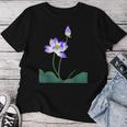 蓮の花シャツ 美しい紫蓮の花 レディースTシャツ 面白い贈り物