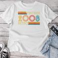 18歳の誕生日プレゼント 18歳 男性 女性 レトロ ヴィンテージ 2008 レディースTシャツ 面白い贈り物