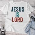 Jesus Is Lord – Christian Faithintage Born-Again Graphic レディースTシャツ 面白い贈り物