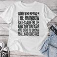 Somewhere Over The Rainbow-メンズ レディース キッズ バタフライ レディースTシャツ 面白い贈り物