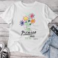 ピカソ 花 描画 クラシック アート グラフィック レディースTシャツ 面白い贈り物
