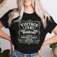 45歳 誕生日 男性女性intage 1981年1981年生まれ レトロデザインブランド レディースTシャツ 彼女への贈り物