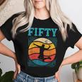 50歳の誕生日 レトロ バドミントン 50歳 男性 女性 レディースTシャツ 彼女への贈り物