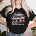 5月63歳の誕生日 男性 女性 1963年 素晴らしいアメリカ国旗 レディースTシャツ 彼女への贈り物