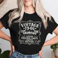 80歳 誕生日 男性女性intage 1946年1946年生まれ レトロデザインブランド レディースTシャツ 彼女への贈り物