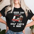 A Good Daytarts With Golf Carts And Beer 面白いゴルフ レディースTシャツ 彼女への贈り物
