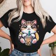 Boba Cat Drinking Boba Kitten Kawaii 日本人 男性 女性 キッズ レディースTシャツ 彼女への贈り物