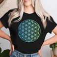 Flower Of Life 宇宙のポジティブなエネルギー フラワーオブライフ 長袖tシャツ レディースTシャツ 彼女への贈り物