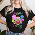 Just A Girl Who Loves Candy、レインボースイーツテスターギフト レディースTシャツ 彼女への贈り物