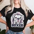 I Love My Boxer Dog Mom Dad Kawaii Dog Doodles ボクサー 犬 レディースTシャツ 彼女への贈り物