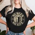 No Beer No Life ヴィンテージドリンク ビール愛好家 ビールファン向け レディースTシャツ 彼女への贈り物