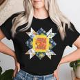 Quilters クラシック風防キルトブロック 花柄パッチワーク レディースTシャツ 彼女への贈り物