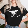 T-Rex Walking Greyhound Divertente Cane Mamma Papà DinosauroRex Maglietta da donna Regalos para ella