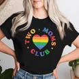 Two Moms Club Lgbtq Family Lesbian Moms Rainbow Heart Women T-shirt Gifts for Her