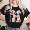 Waifu セクシー アニメ 女の子 角 ミニスカート 日本のレトロアート レディースTシャツ 彼女への贈り物