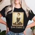 エリザベスii ヴィンテージ レトロ 神ave The Queen Uk Monarch レディースTシャツ 彼女への贈り物