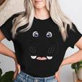 カバ シャツ 大人 子供 男性 女性 カバ 顔 コスチューム レディースTシャツ 彼女への贈り物