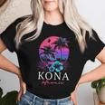 コナ ハワイ ハワイアン ハイビスカス 花 サーファー お土産 レディースTシャツ 彼女への贈り物