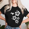 ハチドリ、ハイビスカス、花、男性、女性、子供 Tropical Hummingbird Hibiscus Flowers レディースTシャツ 彼女への贈り物