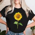 ヒマワリ 夏 花 庭 自然 レディースTシャツ 彼女への贈り物