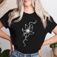 ラインアート 蘭の花 タトゥースタイル 長袖tシャツ レディースTシャツ 彼女への贈り物