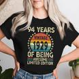 ヴィンテージ 1929 94 歳男性女性面白い誕生日アパレル レディースTシャツ 彼女への贈り物