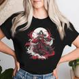 女の子 刀 刀 侍 ヴィンテージ 戦闘機 レトロ デザイン レディースTシャツ 彼女への贈り物