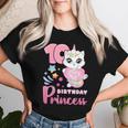 女の子、10歳の誕生日、ユニコーンキャット、ナンバー10 レディースTシャツ 彼女への贈り物