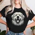 女性と男性のためのグレート ピレニーズ犬の顔のアート デザイン レディースTシャツ 彼女への贈り物