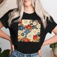 日本のヴィンテージ花柄着物 レディースTシャツ 彼女への贈り物
