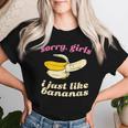 残念な女の子私はバナナが好き ゲイデート レディースTシャツ 彼女への贈り物