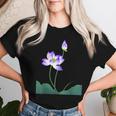 蓮の花シャツ 美しい紫蓮の花 レディースTシャツ 彼女への贈り物