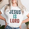 Jesus Is Lord – Christian Faithintage Born-Again Graphic レディースTシャツ 彼女への贈り物