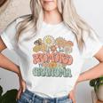 Promoted To Grandma Expecting Baby Daisy Groovy Wildflower レディースTシャツ 彼女への贈り物