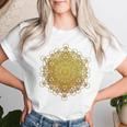 Vector Equilibrium 神聖なジオメトリーメタトロン 生命の花 レディースTシャツ 彼女への贈り物