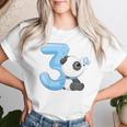 キッズ 女の子 男の子 キッズ 3 歳の誕生日 パンダ バースデー レディースTシャツ 彼女への贈り物