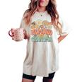 Promoted To Grandma Expecting Baby Daisy Groovy Wildflower レディースオーバーサイズコンフォートTシャツ Ivory