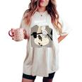 Trashed Panda ミーム アライグマ 面白いアート レディースオーバーサイズコンフォートTシャツ Ivory