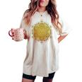 Vector Equilibrium 神聖なジオメトリーメタトロン 生命の花 レディースオーバーサイズコンフォートTシャツ Ivory
