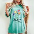 ピカソ 花 描画 クラシック アート グラフィック レディースオーバーサイズコンフォートTシャツ Chalky Mint