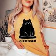 Annoyed Cat Dismissedarcastic Rolling Eyes カワイイキャット レディースオーバーサイズコンフォートTシャツ Mustard