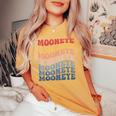 Mooneye Groovy レトロフィッシュ レディースオーバーサイズコンフォートTシャツ Mustard