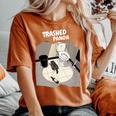 Trashed Panda ミーム アライグマ 面白いアート レディースオーバーサイズコンフォートTシャツ Yam