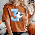 キッズ 女の子 男の子 キッズ 3 歳の誕生日 パンダ バースデー レディースオーバーサイズコンフォートTシャツ Yam