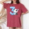 キッズ 女の子 男の子 キッズ 3 歳の誕生日 パンダ バースデー レディースオーバーサイズコンフォートTシャツ Crimson