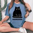 Annoyed Cat Dismissedarcastic Rolling Eyes カワイイキャット レディースオーバーサイズコンフォートTシャツ Blue Jean