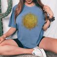 Vector Equilibrium 神聖なジオメトリーメタトロン 生命の花 レディースオーバーサイズコンフォートTシャツ Blue Jean