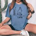 Wittgenstein Rabbit Duck Philosopher レディースオーバーサイズコンフォートTシャツ Blue Jean