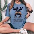 ジゼル普通の女の子と同じだけずっとかっこいい女の子名 レディースオーバーサイズコンフォートTシャツ Blue Jean